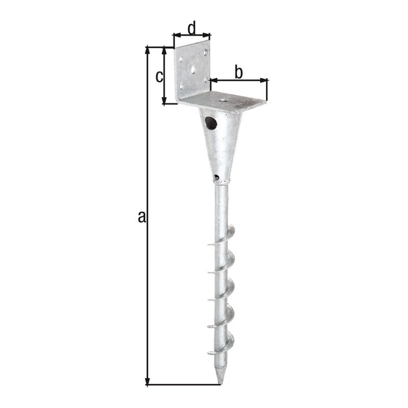 L-Pfostenträger Typ 415 470 mm feuerverzinkt – Breite 95 mm, für Vierkantholzpfosten