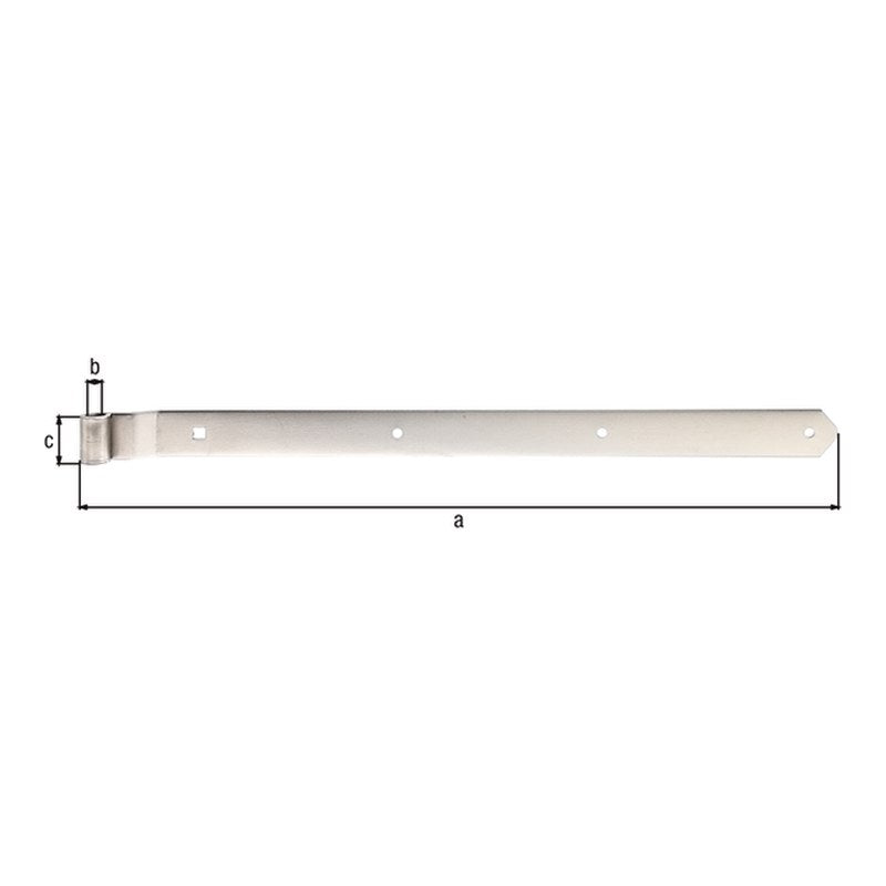 Ladenband gekröpft 704 mm Edelstahl – Rolle Ø 16 mm, abgerundet, ohne Kloben