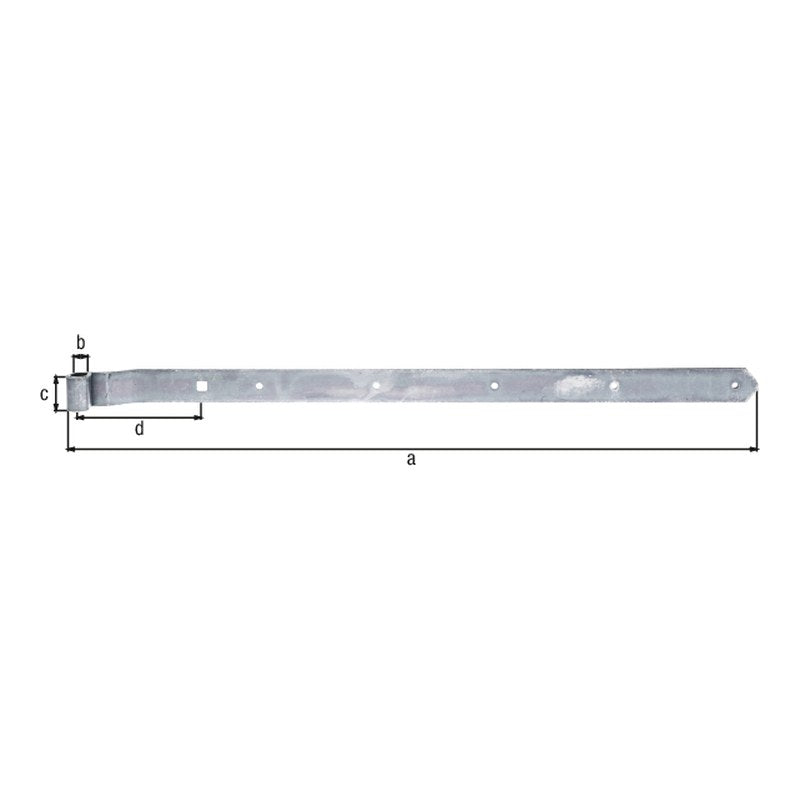 Ladenband gekröpft 783,5 mm gelb verzinkt – Rolle Ø 16 mm, abgerundet, ohne Kloben