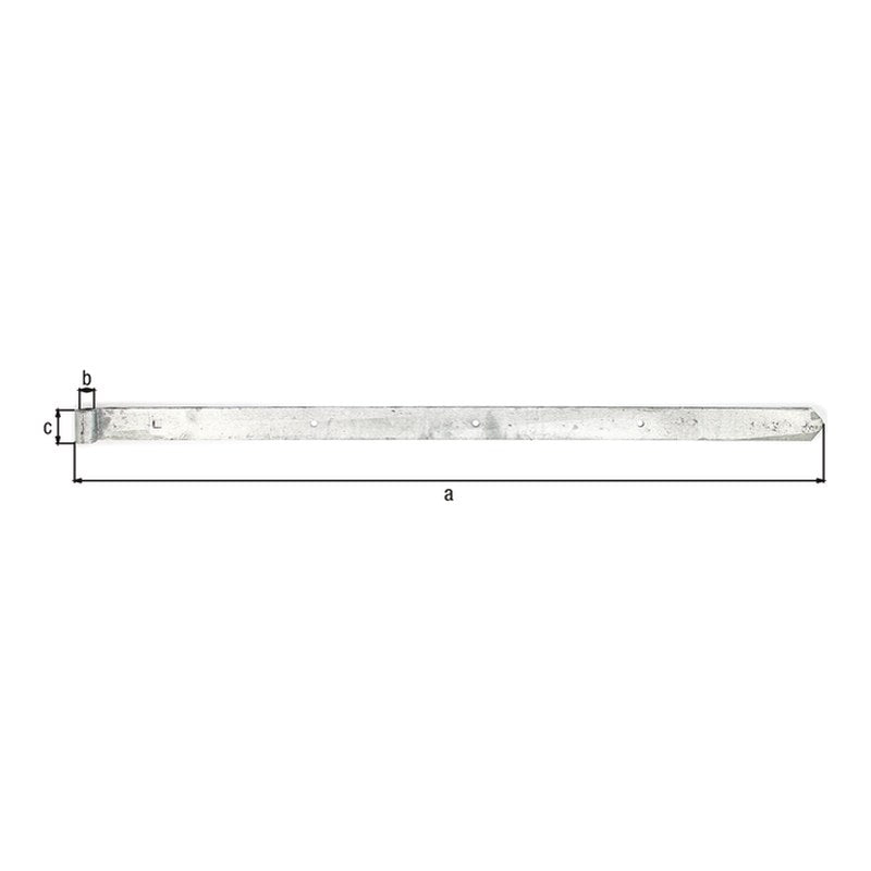 Ladenband gerade 1000 mm feuerverzinkt – Rolle Ø 16 mm, abgerundet, ohne Kloben