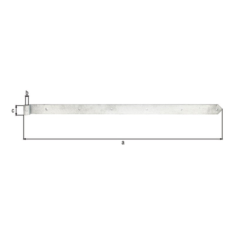 Ladenband gerade 1182 mm feuerverzinkt – Rolle Ø 20 mm, abgerundet, ohne Kloben