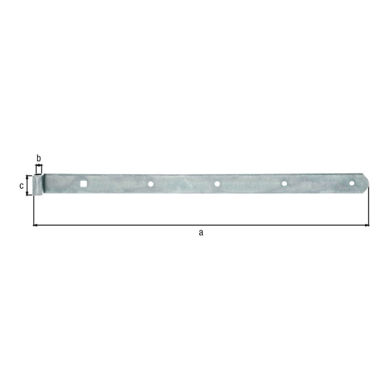 Ladenband gerade 500 mm gelb verzinkt – Rolle Ø 10 mm, abgerundet, ohne Kloben