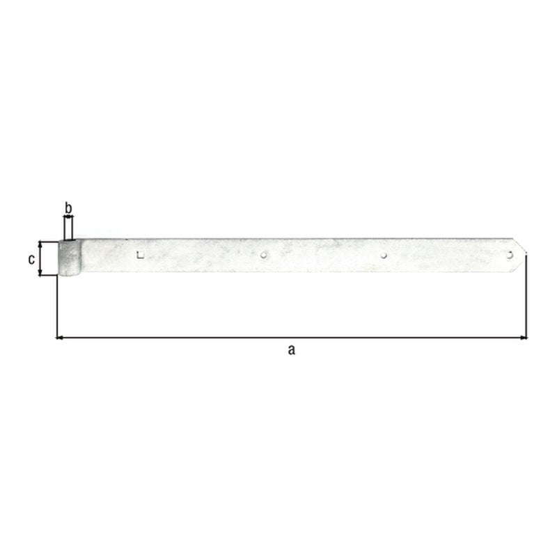 Ladenband gerade 782 mm feuerverzinkt – Rolle Ø 20 mm, abgerundet, ohne Kloben