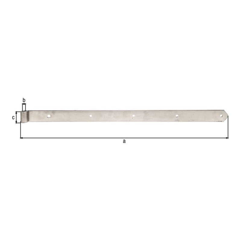 Ladenband gerade 800 mm Edelstahl – Rolle Ø 16 mm, abgerundet, ohne Kloben