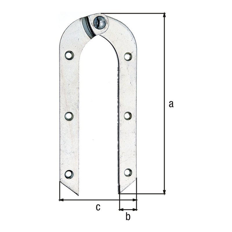 Leiterband 200 x 21 mm verzinkt – Gesamtbreite 88 mm, gebogen