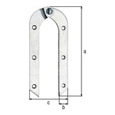 Leiterband 200 x 21 mm verzinkt – Gesamtbreite 88 mm, gebogen