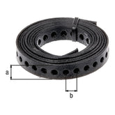 Lochband 12 mm x 1,5 m verzinkt, schwarz – Lochung Ø 5 mm, Lochabstand 8 mm
