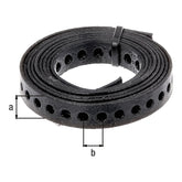 Lochband 17 mm x 1,5 m verzinkt, schwarz – Lochung Ø 7 mm, Lochabstand 12 mm