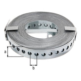 Lochband 20 mm x 10 m sendzimirverzinkt – Lochung Ø 7 mm, Lochabstand 12 mm