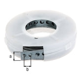 Lochband in Kassette 17 mm x 3 m sendzimirverzinkt – Lochung Ø 7 mm, Lochabstand 12 mm