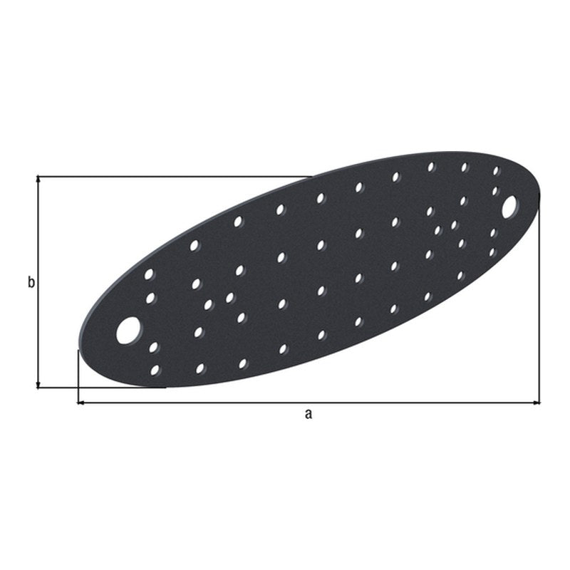 Lochplatte Ovado 240 x 80 mm verzinkt, graphitgrau – Stärke 2,0 mm, vorgelocht