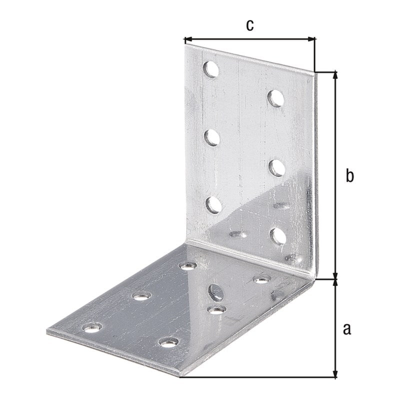 Lochplattenwinkel 60 x 60 x 40 mm Edelstahl – Stärke 2,0 mm, 12 Löcher Ø 5 mm