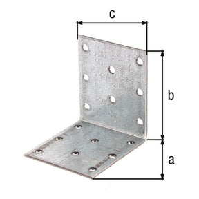 Lochplattenwinkel 60 x 60 x 50 mm sendzimirverzinkt – Stärke 2,0 mm, 16 Löcher Ø 5 mm