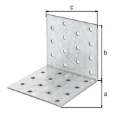 Lochplattenwinkel 80 x 80 x 80 mm sendzimirverzinkt – Stärke 2,50 mm, 28 Löcher Ø 5 mm