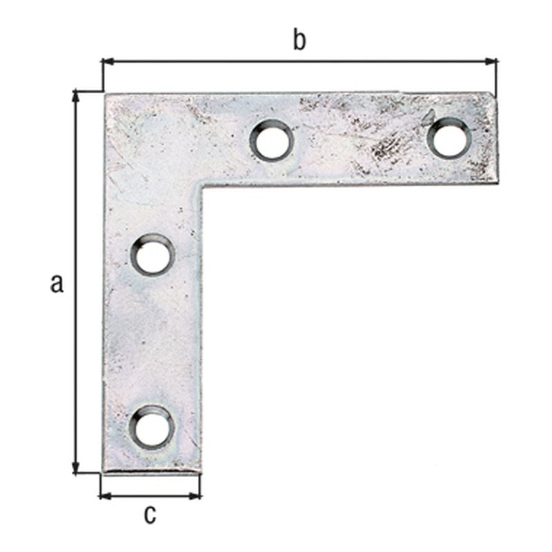 Möbelwinkel 40 x 40 x 10 mm sendzimirverzinkt – Materialstärke 1,25 mm, 4 versenkte Schraublöcher