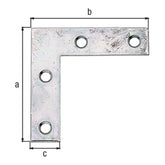 Möbelwinkel 40 x 40 x 10 mm sendzimirverzinkt – Materialstärke 1,25 mm, 4 versenkte Schraublöcher