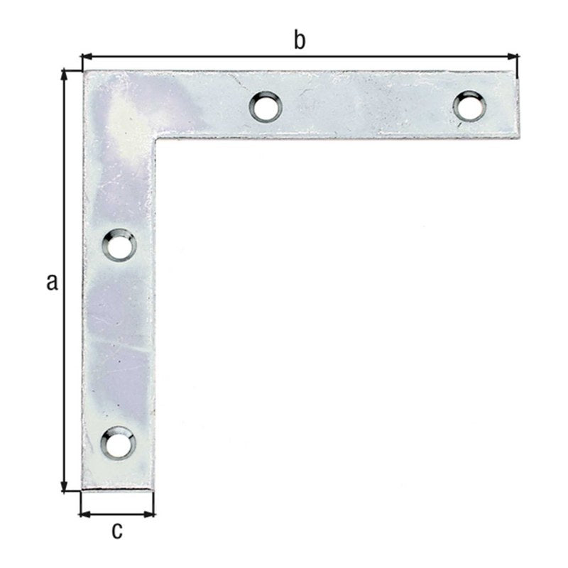 Möbelwinkel 60 x 60 x 10 mm sendzimirverzinkt – Materialstärke 1,25 mm, 4 versenkte Schraublöcher