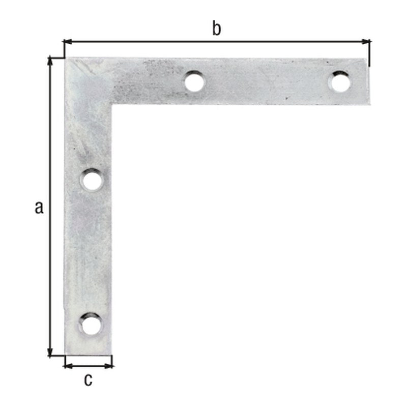 Möbelwinkel 75 x 75 x 12 mm sendzimirverzinkt – Materialstärke 1,25 mm, 4 versenkte Schraublöcher
