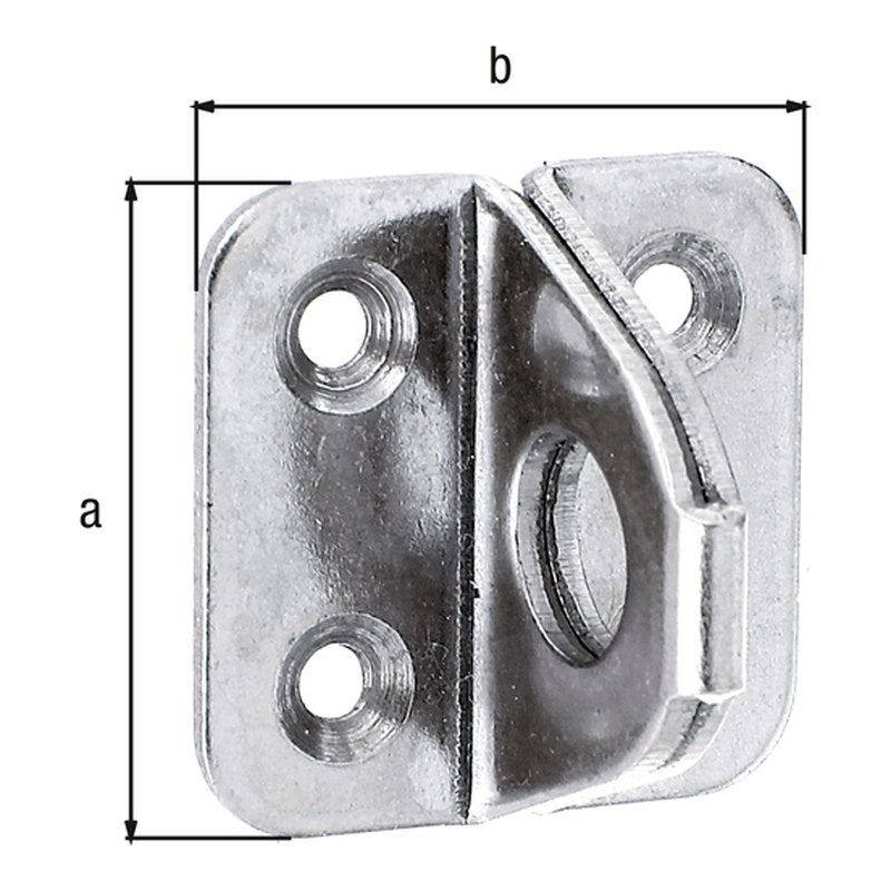 Öse auf Platte 35 x 35 mm Edelstahl – 2 mm stark