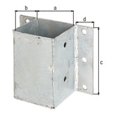 Pfostenträger für L- und U-Steine 91 x 91 mm feuerverzinkt – Topfhöhe 150 mm, zum Anschrauben