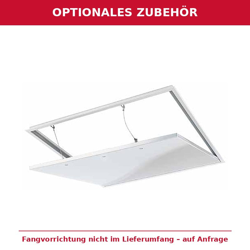 Optionales Zubehör, nicht im Lieferumfang: Fangvorrichtung für den Deckeneinbau – Beispielabbildung Primus Revisionstür