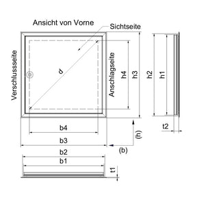 Primus Seal Rainproof – Maßzeichnung mit Bauöffnungs- und Einbaumaßen