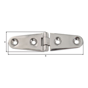 Scharnier 25 x 100 mm Edelstahl V4A – 4 mm stark, 4 Löcher