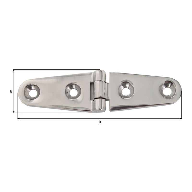 Scharnier 25 x 100 mm Edelstahl V4A – 4 mm stark, 4 Löcher