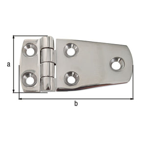 Scharnier 38 x 68 mm Edelstahl V4A – 2 mm stark, 5 Löcher