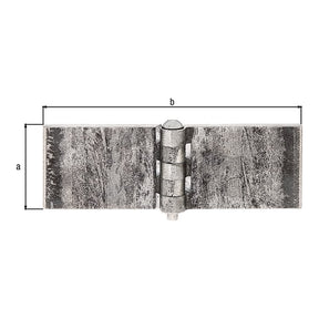Scharnier 40 x 120 mm unbehandelt – zum Anschweißen, 5 mm stark