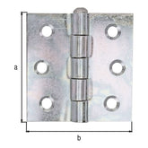 Scharnier quadratisch 63 x 63 mm gelb verzinkt – mit losem Edelstahlstift, gerollt