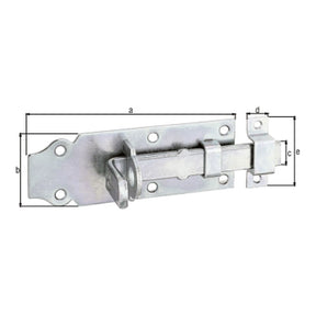 Schlossriegel gerade mit Schlaufe 100 mm verzinkt dickschichtpassiviert – flacher Griff