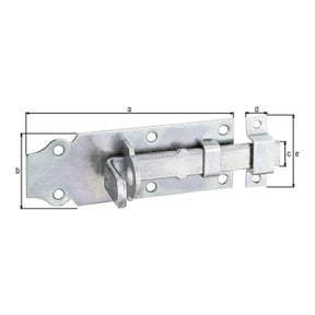 Schlossriegel gerade mit Schlaufe 120 mm verzinkt dickschichtpassiviert – flacher Griff