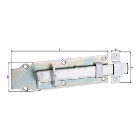Schlossriegel gerade mit Schlaufe 200 mm verzinkt dickschichtpassiviert – flacher Griff