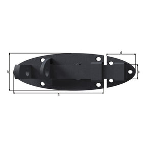 Schlossriegel Ovado 90 mm graphitgrau – flacher Griff, Plattenbreite 44 mm