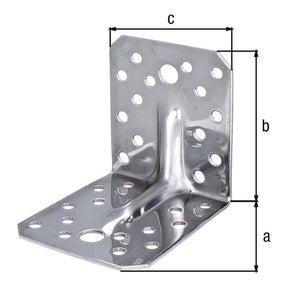 Schwerlast-Winkelverbinder mit Sicke 105 x 105 x 90 mm Edelstahl – 2,50 mm stark