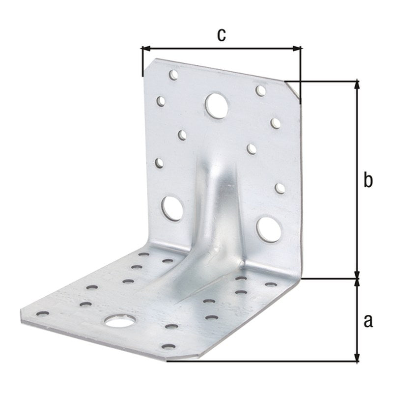 Schwerlast-Winkelverbinder mit Sicke 105 x 105 x 90 mm sendzimirverzinkt – CE nach ETA-08/0165