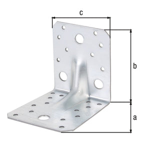 Schwerlast-Winkelverbinder mit Sicke 105 x 105 x 90 mm sendzimirverzinkt – CE nach ETA-08/0165