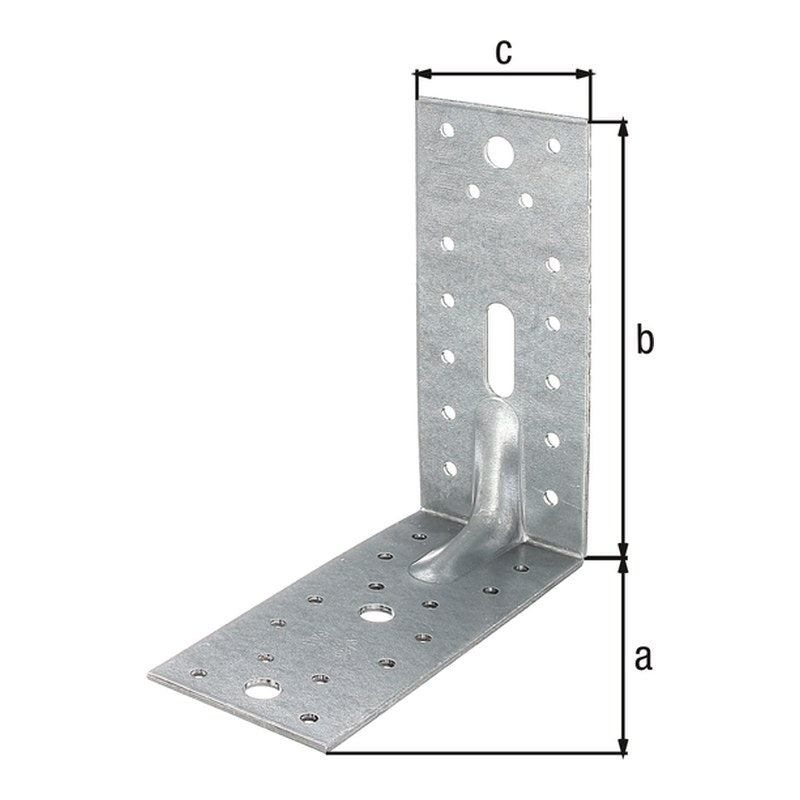 Schwerlast-Winkelverbinder mit Sicke 150 x 150 x 65 mm sendzimirverzinkt – CE nach ETA-08/0165