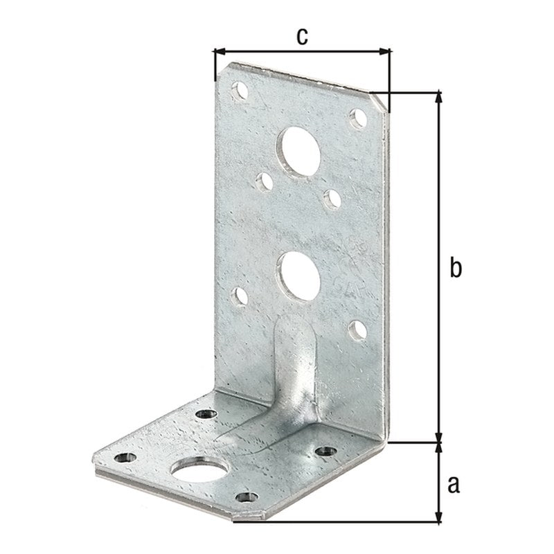 Schwerlast-Winkelverbinder mit Sicke 50 x 90 x 50 mm sendzimirverzinkt – CE nach ETA-08/0165