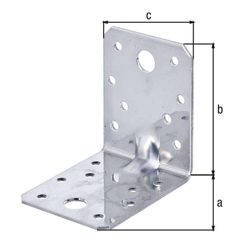 Schwerlast-Winkelverbinder mit Sicke 70 x 70 x 55 mm Edelstahl – 2 mm stark