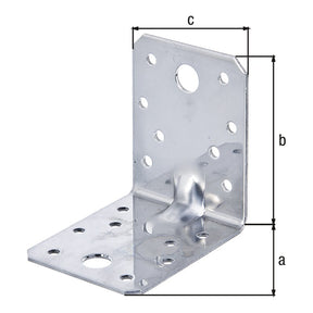 Schwerlast-Winkelverbinder mit Sicke 70 x 70 x 55 mm Edelstahl – 2 mm stark