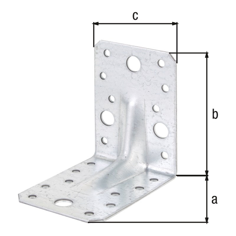 Schwerlast-Winkelverbinder mit Sicke 90 x 90 x 65 mm sendzimirverzinkt – CE nach ETA-08/0165