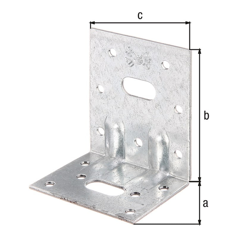 Schwerlast-Winkelverbinder mit zwei Sicken 50 x 77 x 64 mm sendzimirverzinkt – CE nach ETA-08/0165