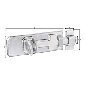 Sicherheits-Schlossriegel gerade mit Schlaufe 140 mm gelb verzinkt – flacher Griff