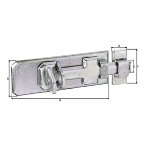 Sicherheits-Schlossriegel gerade mit Schlaufe 80 mm verzinkt dickschichtpassiviert – flacher Griff