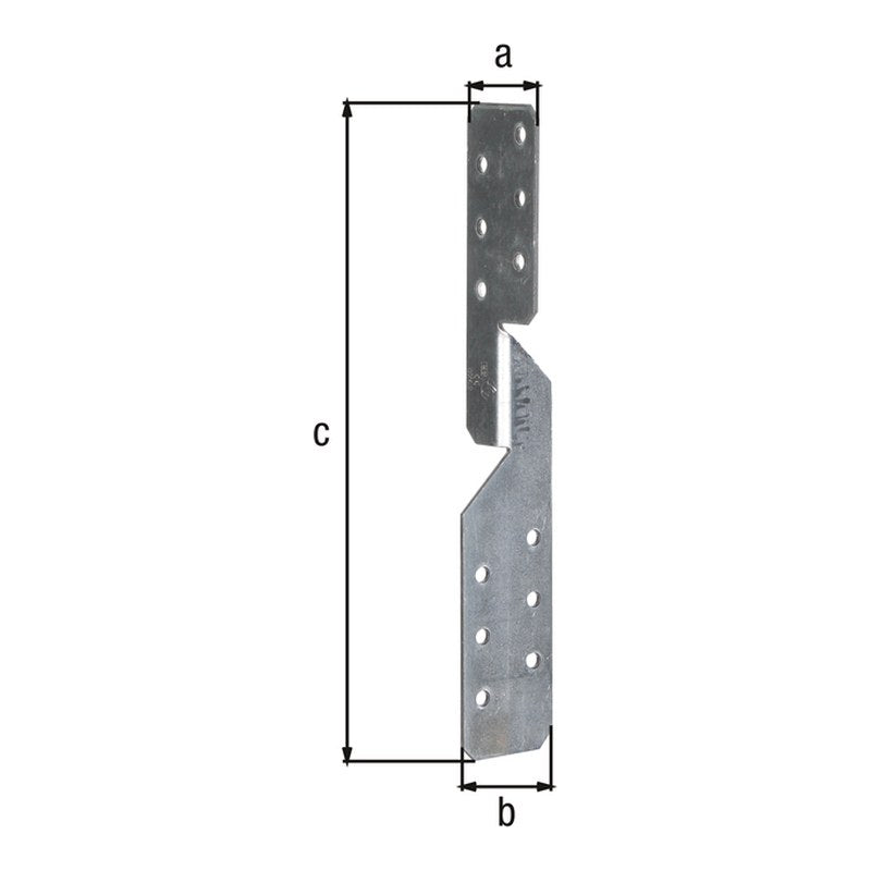 Sparren-Pfettenanker beidseitig einsetzbar 33 x 33 x 210 mm sendzimirverzinkt – CE nach ETA-14/0105