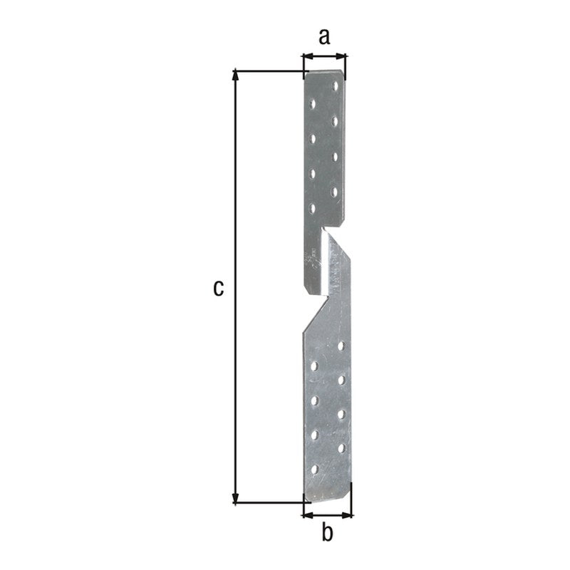 Sparren-Pfettenanker beidseitig einsetzbar 33 x 33 x 250 mm sendzimirverzinkt – CE nach ETA-14/0105