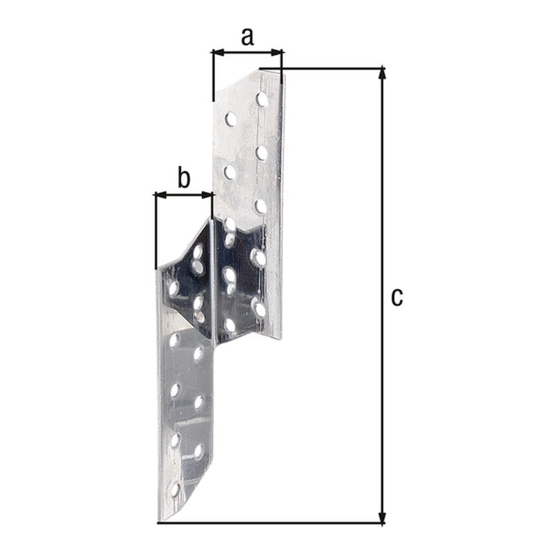 Sparren-Pfettenanker links 32 x 32 x 170 mm Edelstahl – CE nach ETA-08/0170, 2 mm stark
