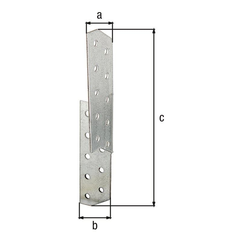 Sparren-Pfettenanker links 32 x 32 x 170 mm sendzimirverzinkt – CE nach ETA-08/0170, 2 mm stark